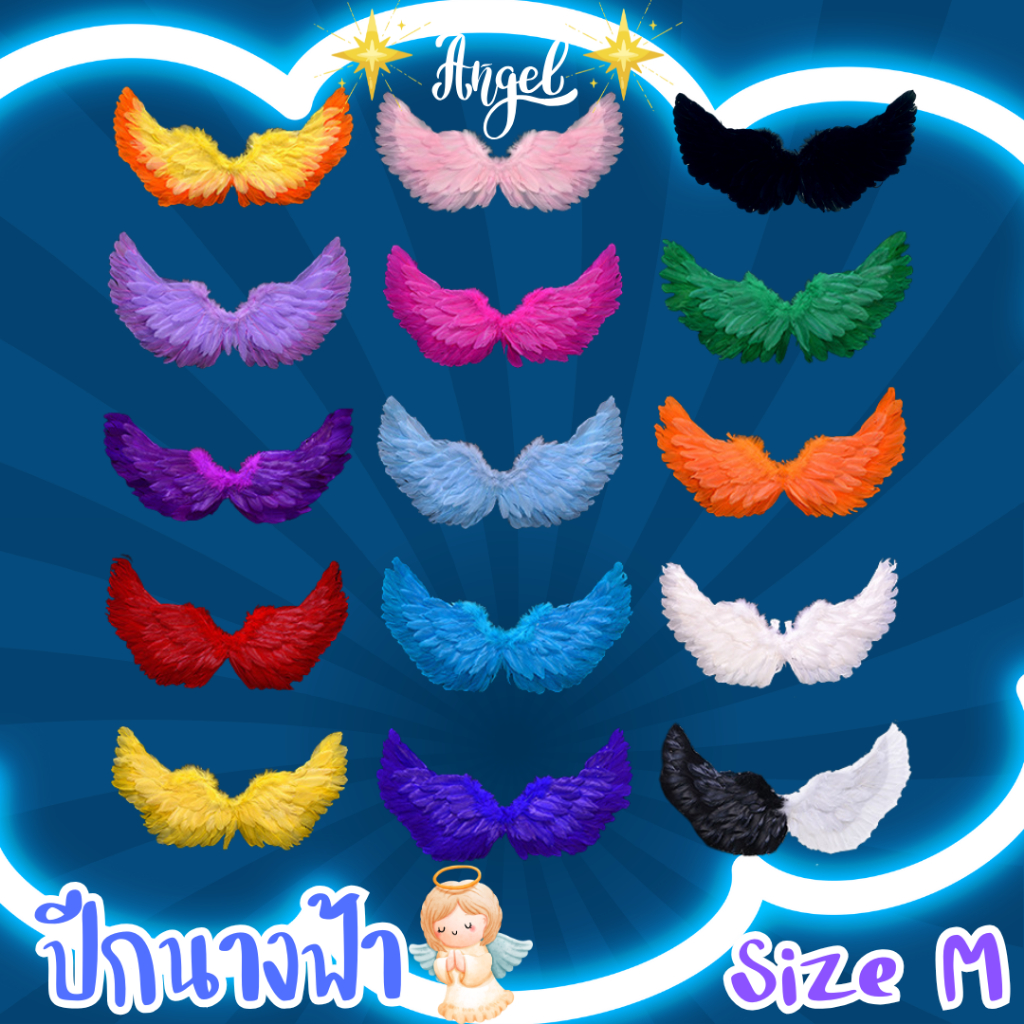 พร้อมส่ง​ ปีกนางฟ้า​ ปีกแฟนซี​ หลากสี Size M