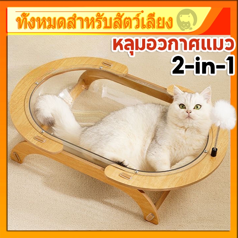 ขนาดใหญ่พิเศษ🔥หลุมอวกาศแมว หลุมแมว แบบใส ที่นอนสัตว์เลี้ยง ของเล่น 2in1 หลุมอะคริลิค ที่นอนอวกาศ งานไม้แข็งแรง ถอดออกได้