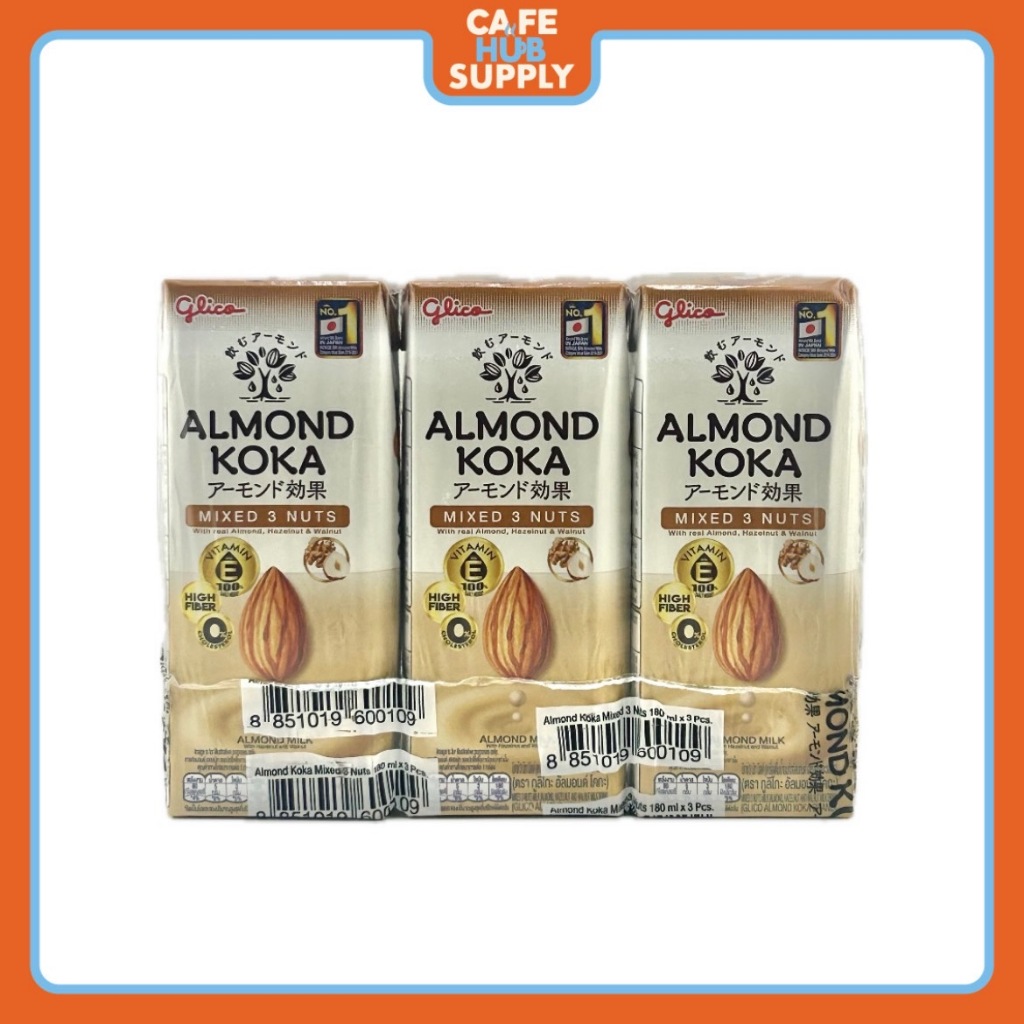 CAFEHUBSUPPLY Glico Almond Kaka Mixed 3 Nuts 180 ml.*3 #1116060