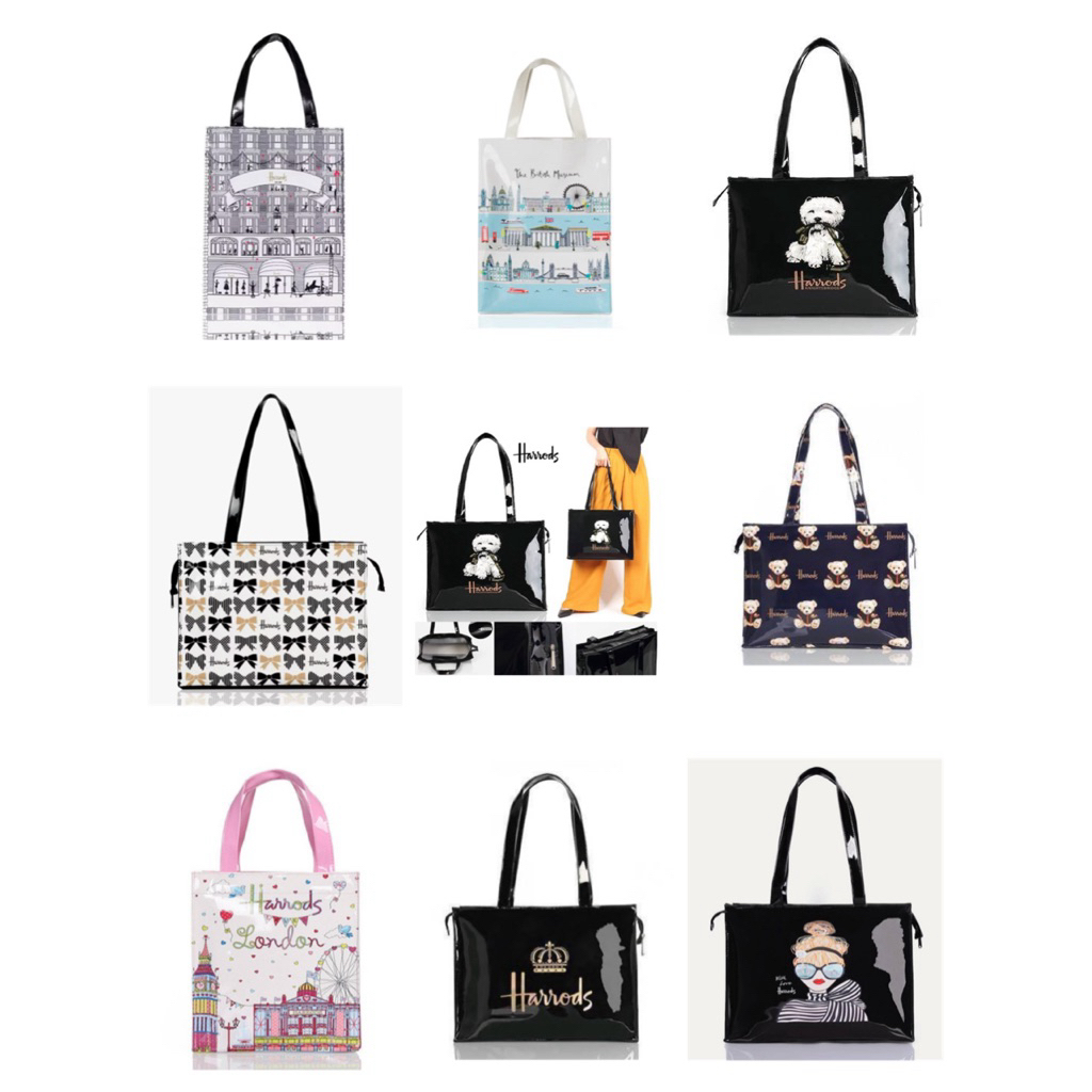 กระเป๋าสะพายไหล่ กันน้ำ ของแท้  Harrods_Shopper Bag 3 ขนาด