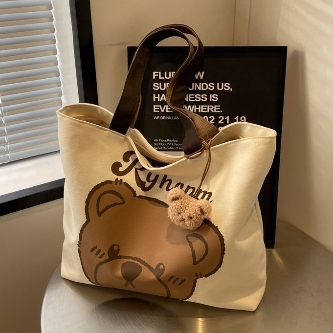 กระเป๋าผ้า(มีซิป) สะพายข้างแฟชั่นTote BagNO.5