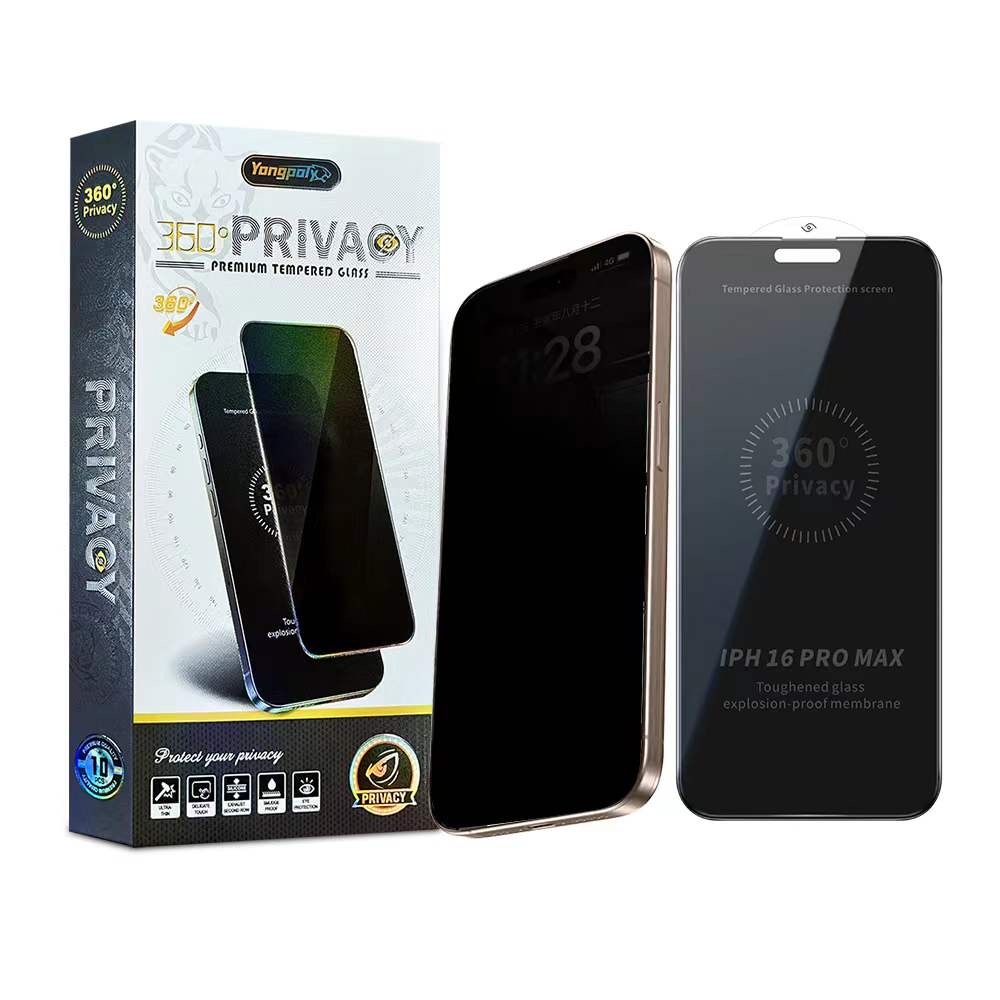 ฟิล์มกระจก กันมอง กันเสือก iPhone 360องศา 17promax 17AIR 16pro 15promax IP13 13pro xr 11 11proamx 12pro 15plus 14plus