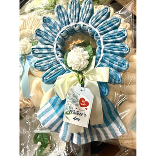 ผ้าขาวม้าแบบพวงมาลัยและแถมการ์ด🌼แจ้งช่องหมายเหตุ🌼