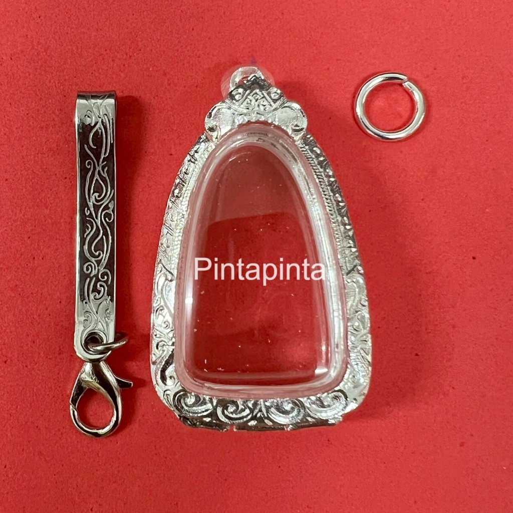 (แถมแหนบ)ตลับพระ กรอบพระ กรอบเงิน จี้ใส่พระ ตลับเงินใส่พ่อทวดเนื้อว่าน97 พระกริ่ง