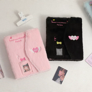 พร้อมส่ง🇹🇭แฟ้มขนปุย Hisocute (เฉพาะแฟ้ม) ขนาดA5 แฟ้มการ์ด แฟ้มเก็บการ์ด Collect book อัลบั้มรูป (AB) #C1
