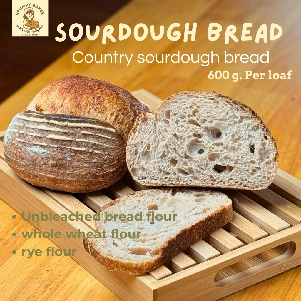 ส่ง 27/4 Country Sourdough Bread ขนมปังซาวโดว์โฮมเมด 100% | SOURDOUGH BREAD |