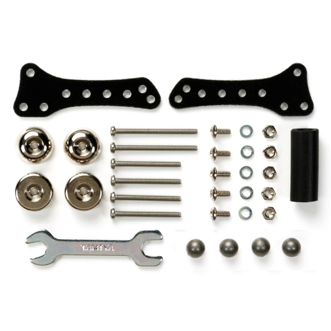 ทามิย่า ปีกข้างตุ้มชุบเงิน TAMIYA [15459: 620] Side Mass Damper Set (for AR Chassis) Silver Plated