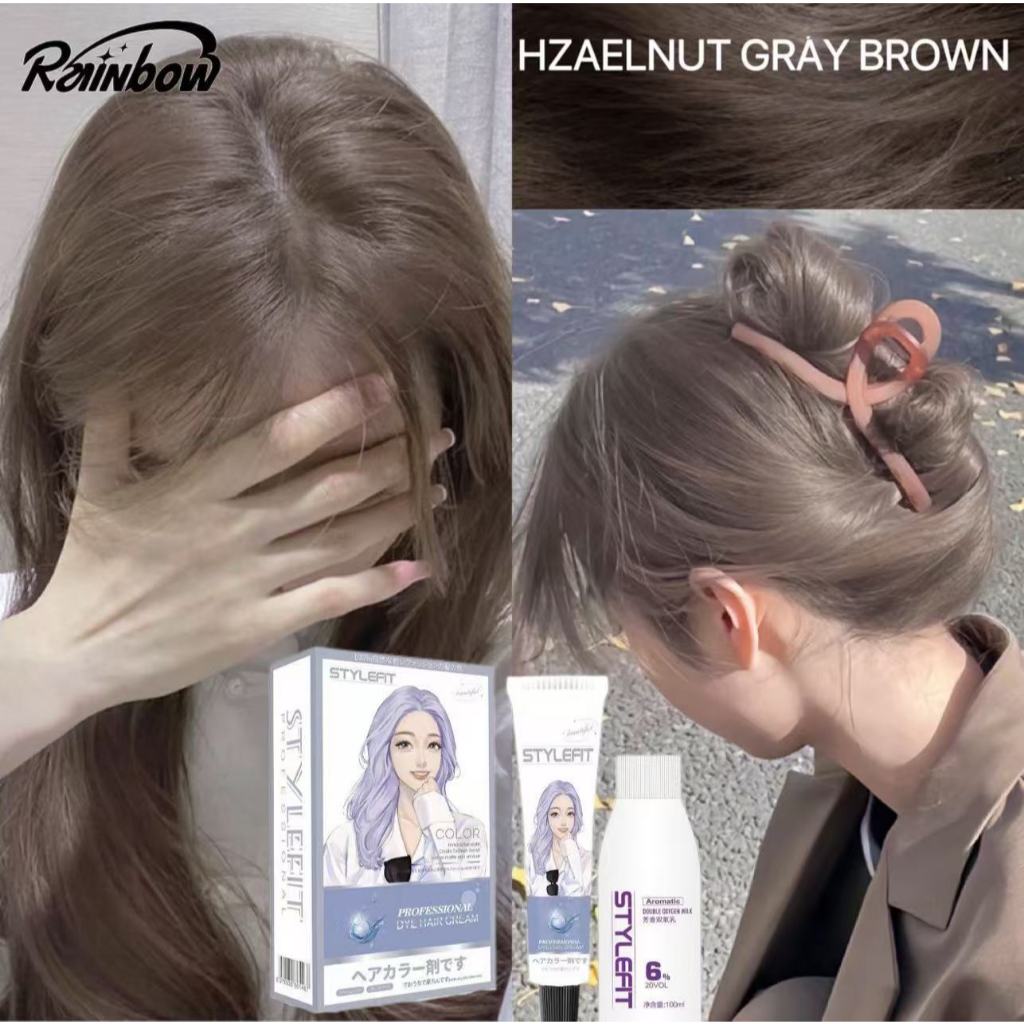 สีย้อมผม STYLE FIT ยาย้อมผม น้ํายาย้อมผม ยาย้อมผม โฟมเปลี่ยนสีผม ครีมย้อมผม ไม่ต้องฟอกสีผม ใช้ง่ายย้