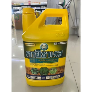 คายีซาเรส ตราหวีทองขนาด4ลิตร สารกำจัดวัชพืชแบบไม่เลือกทำลาย ออกฤทธิ์เผาไหม้กึ่งดูดซึม อัตราการใช้ 200ซีซีต่อน้ำ 20ลิตร