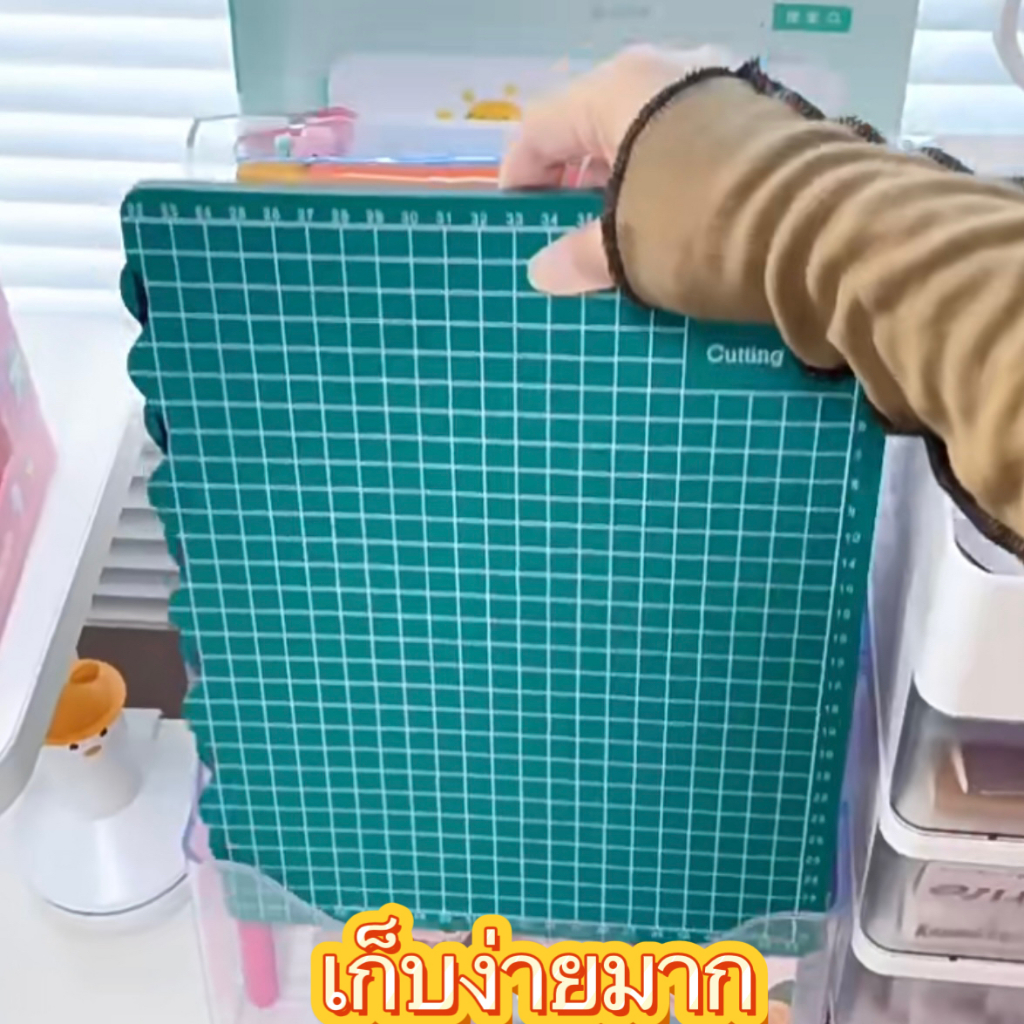 แผ่นรองตัดแบบพับได้ Cutting Mat แผ่นรองตัด A3,A4ใช้ได้ทั้งสองข้าง แผ่นรองตัดหนา 3 มม. - รูปที่ 3