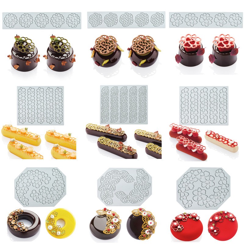 Food Grade Silicone ซิลิโคนแต่งขนม ซิลิโคนใบไม้ ดอกไม้ stencil แต่งอาหาร