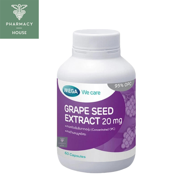 Mega Grape seed extract 20mg. 60 capsules