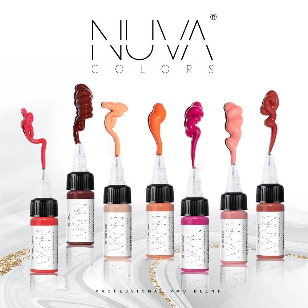 Nuva ขนาด15ml. สีสักคิ้ว สีสักปาก PMU SMP สีไฮบริดจ์ สีเชื้อน้ำ จากอเมริกา USA ของแท้ พร้อมส่ง
