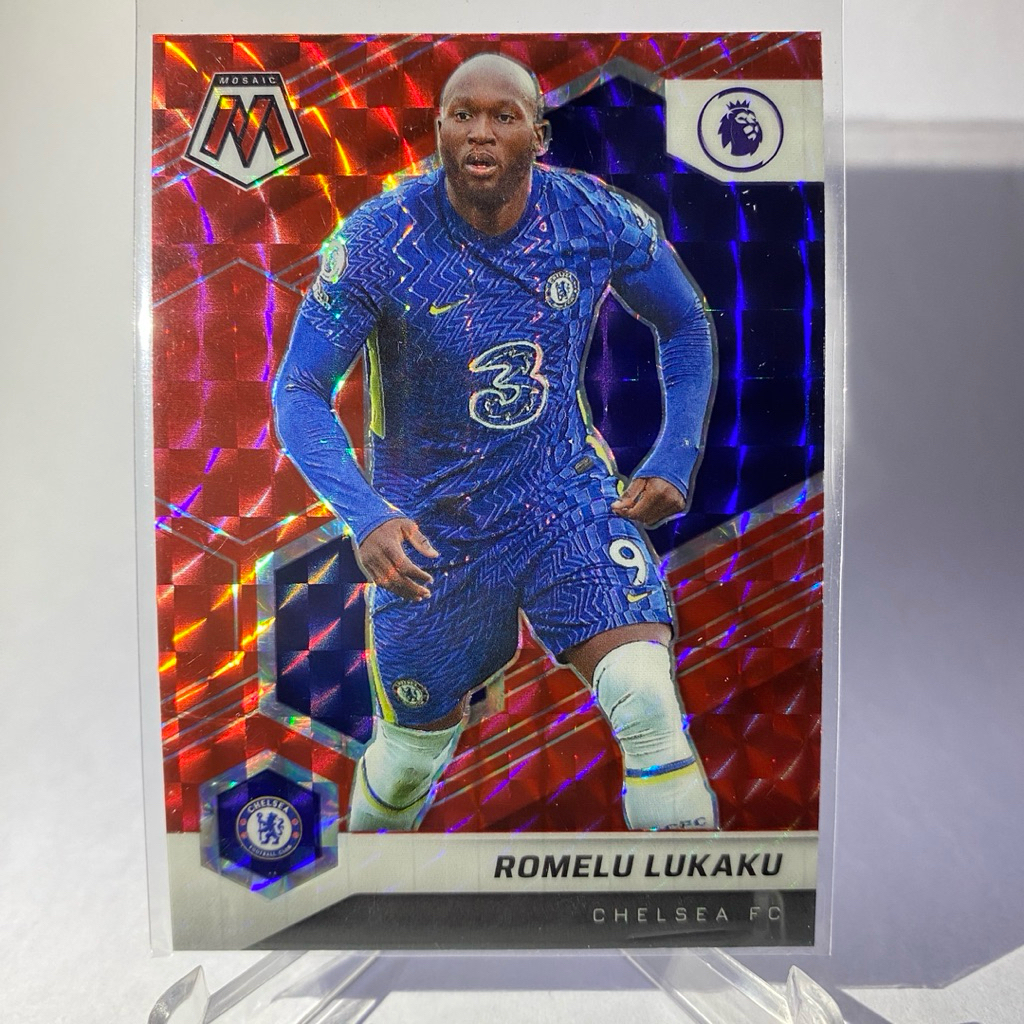 การ์ดนักฟุตบอลสำหรับสะสม ROMELU LUKAKU, CHELSEA,  (PRIZM) , PANINI MOSAIC 2022