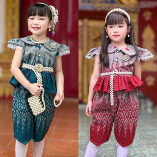 ชุดไทยเด็กผู้หญิง รุ่นใหม่ มีลายเยอะ สวยมากๆ🌷🩷🎀พร้อมส่ง