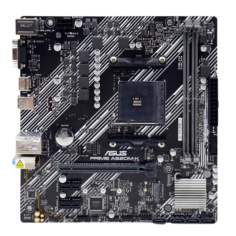 มือสอง เมนบอร์ด ASUS Prime A520M-K ใช้งานปกติ มีฝาหลัง ประกัน 90 วัน