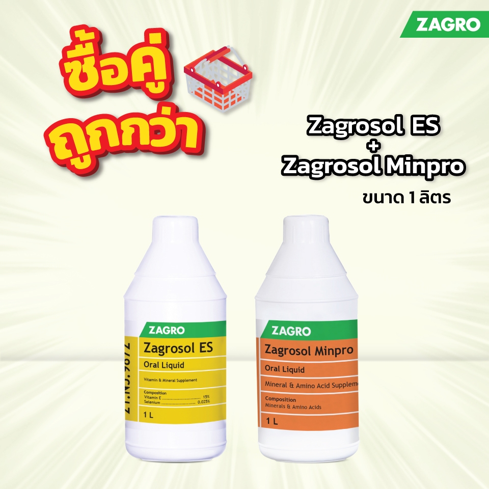[ซื้อคู่ถูกกว่า] Zagrosol Es ซาโกรซอล อีเอส 1 ลิตร + Zagrosol Minpro ซาโกรซอล มินโปร ขนาด 1 ลิตร