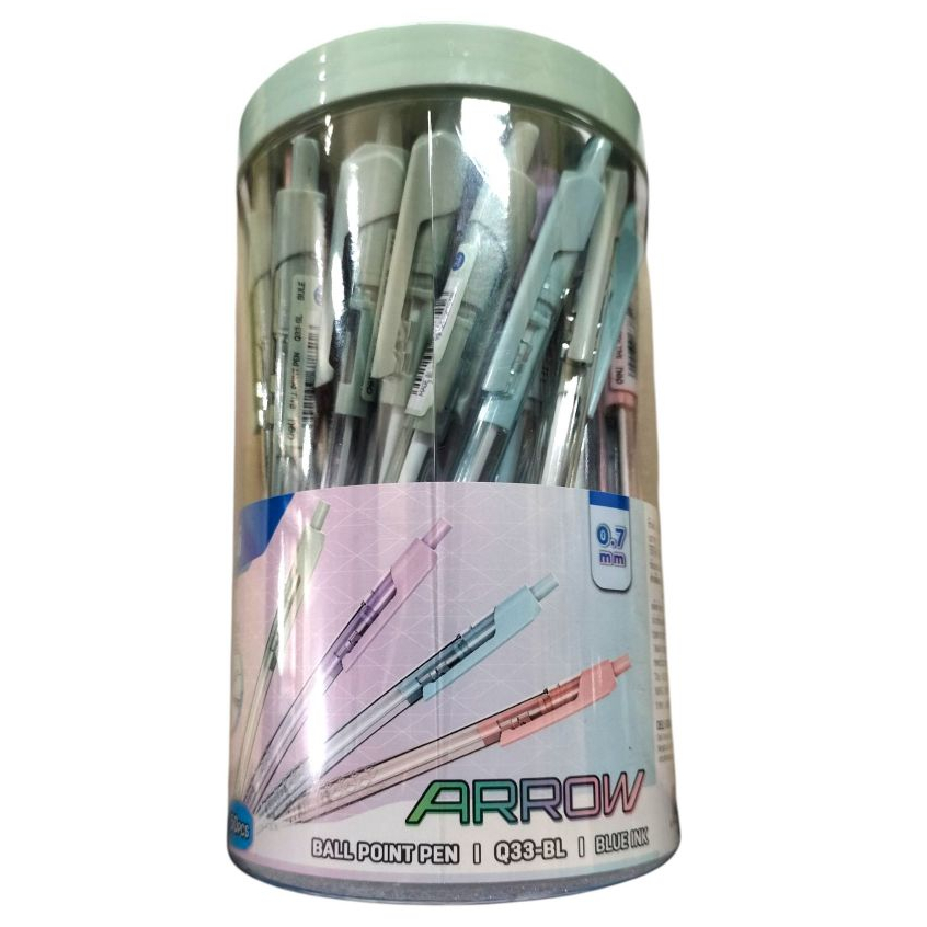 ปากกาลูกลื่น Deli Q33-BL หมึกน้ำเงิน กระปุก 50 ด้าม
