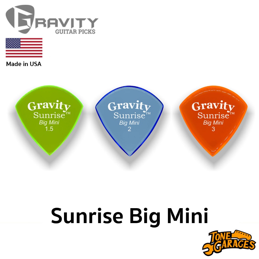 ปิ๊กกีต้าร์ Gravity Picks Sunrise Big Mini ปิ๊กอะคริลิคขัดขอบเรียบ ของแท้ (หลายขนาด)