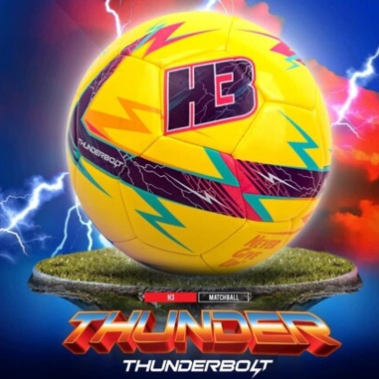ลูกฟุตบอลH3 รุ่น:THUNDER (ธันเดอร์)หนังเย็บ มีทั้งเบอร์ 4 และเบอร์ 5