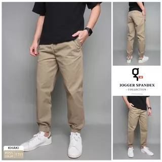 ⚡GW⚡P055 กางเกงขาจั้มพ์ Jogger Pants ผู้ชาย ผ้ายืดคอตต้อนSpandex เอวยืด มีเชือกผูก ยาว 36-38 นิ้ว ไซส์ 30-40 Goodwin Bra
