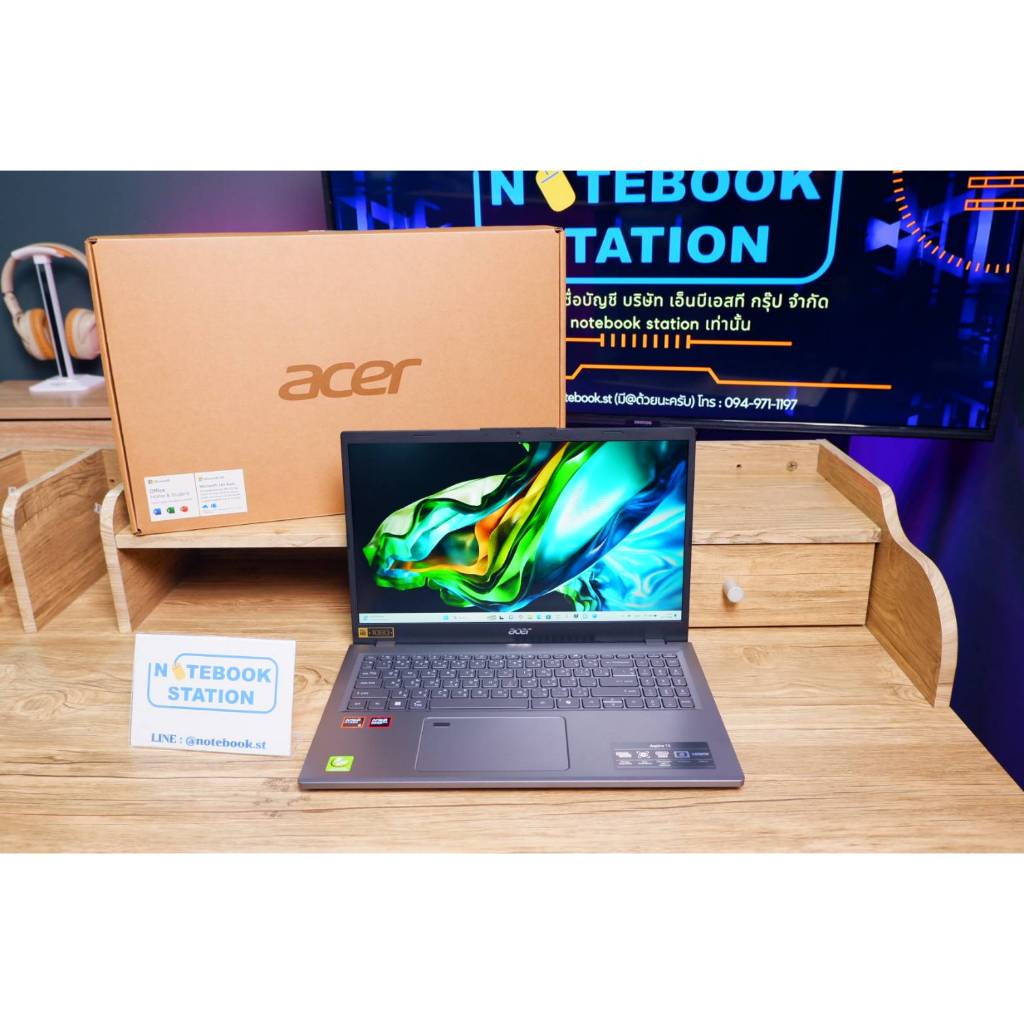 (ของใหม่)Acer Aspire 15 Ryzen5-8640HS Ram16 SSD512 15.6 FHD IPS ราคาเพียง 17,990.- ครบกล่องมีประกันศ