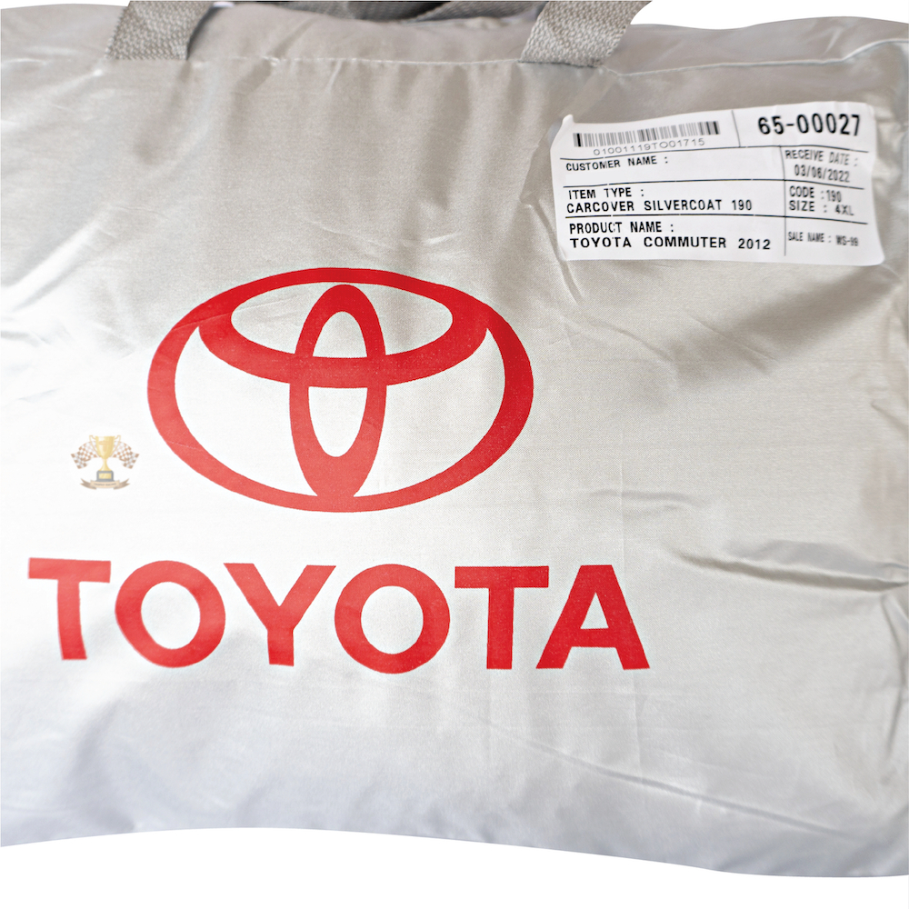 ผ้าคลุมรถ Toyota Commuter 2005 - 2019 เนื้อผ้าSilver Coat 190Cทนแดด ไม่ละลาย TOYOTA COMMUTER ผ้าคลุมรถยนต์ - รูปที่ 4