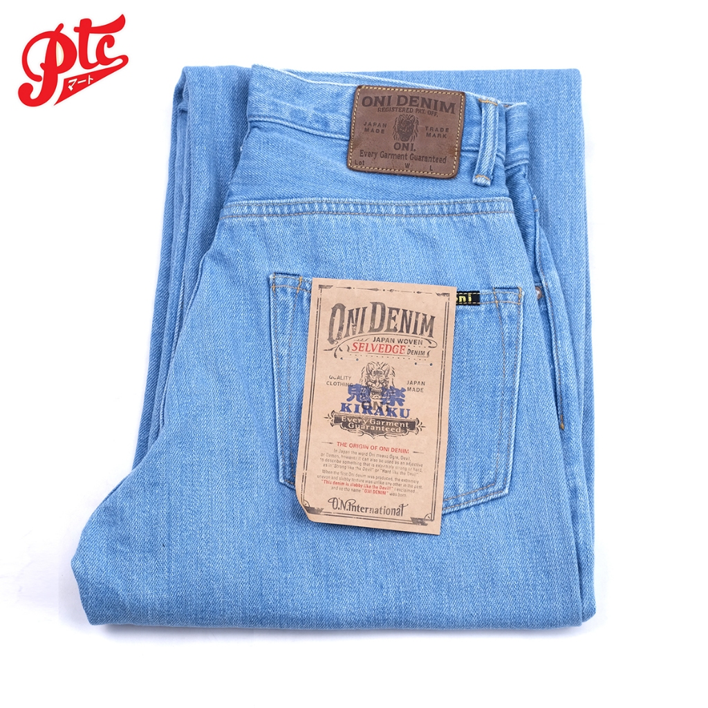 กางเกงยีนส์ ONI-222-KIRAKUｰBB 12oz Kiraku Bio Bleach Super Wide Straight