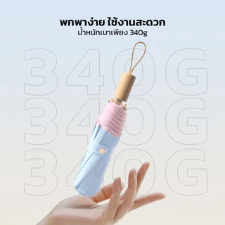 NIJIKO ร่มกันฝน กันแดด ป้องกัน UV99.8% UPF 50+ ร่มพับได้ ด้ามไม้