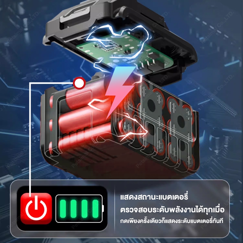 เครื่องมือไฟฟ้า แบตเตอรี่ Makita เข้ากันได้ แบตเตอรี่ลิเธียมไออน เครื่องชาร์จ แบตเตอรี่ลิเธียมความจุส✨แสดงระดับแบตเตอรี่ - รูปที่ 6