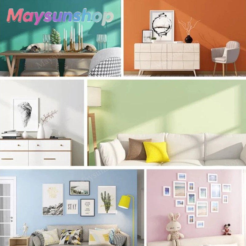 Wallpaper วอลเปเปอร์ติดผนัง สีพื้นพาสเทล สติ๊กเกอร์ติดผนัง มีกาวในตัว Wallpaper PVC กันน้ำ