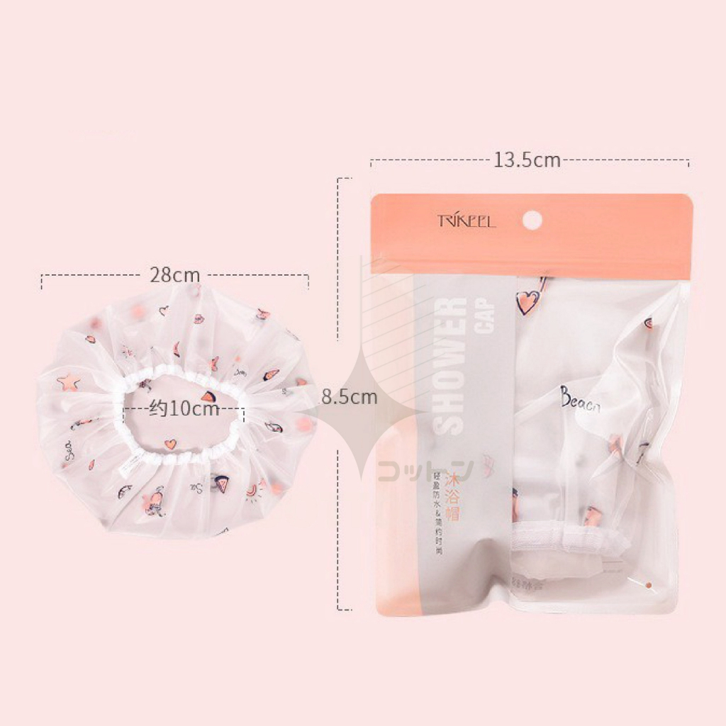 【COTTONO コットンノ】TK18 หมวกคลุมผม หมวกคลุมอาบน้ำกันผมเปียก เนื้อ PEVA นุ่ม ยืดหยุ่นสูง แห้งไว ใส่สบาย DD ราคา ถูกที่สุด ดีลบีเคเค แกลเลอรีภาพที่ 7