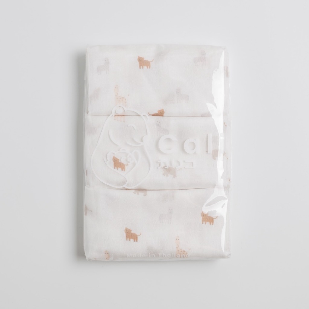 Cali ผ้าอ้อม เด็กอ่อน ผ้ามัสลินทอ 2 ชั้น🌿 *Little Roar Collection *ป้าย Cali baby