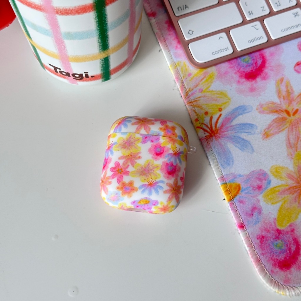 amuse.stuff-sunny bloom case airpods silicone เคสแอร์พอร์ตลายพุดดิ้ง แบบซิลิโคนเนื้อด้าน