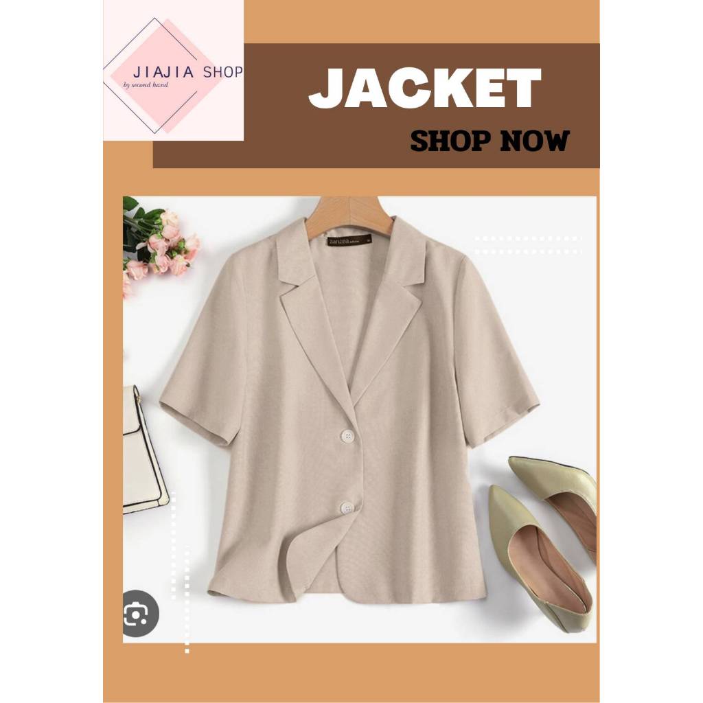 เสื้อแจ็คเก็ต แขนสั้น 💜 ZANAEA💜  (มือสองงานคัด สภาพใหม่)