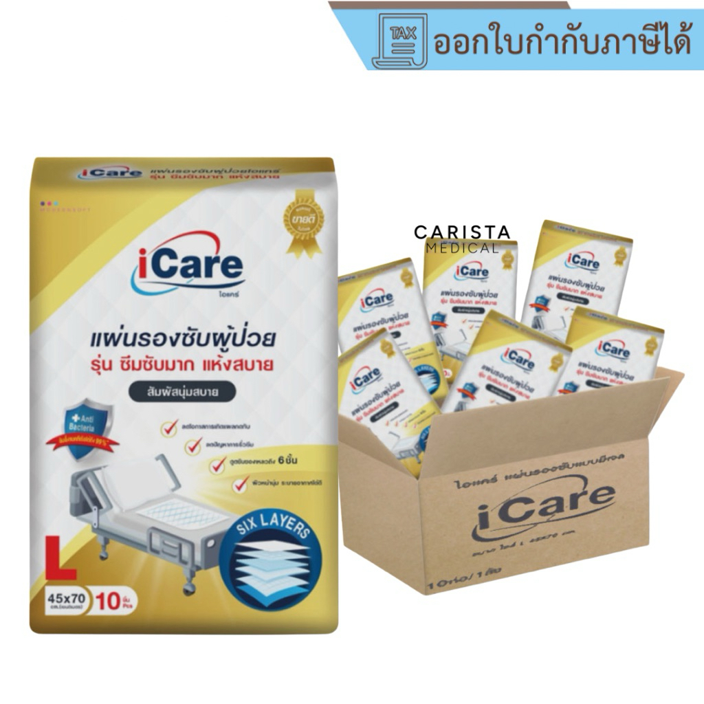 [ส่งด่วน] [ยกลัง 20 ห่อ] แผ่นรองซับ ICARE 45x70ซม.(L) ไอแคร์
