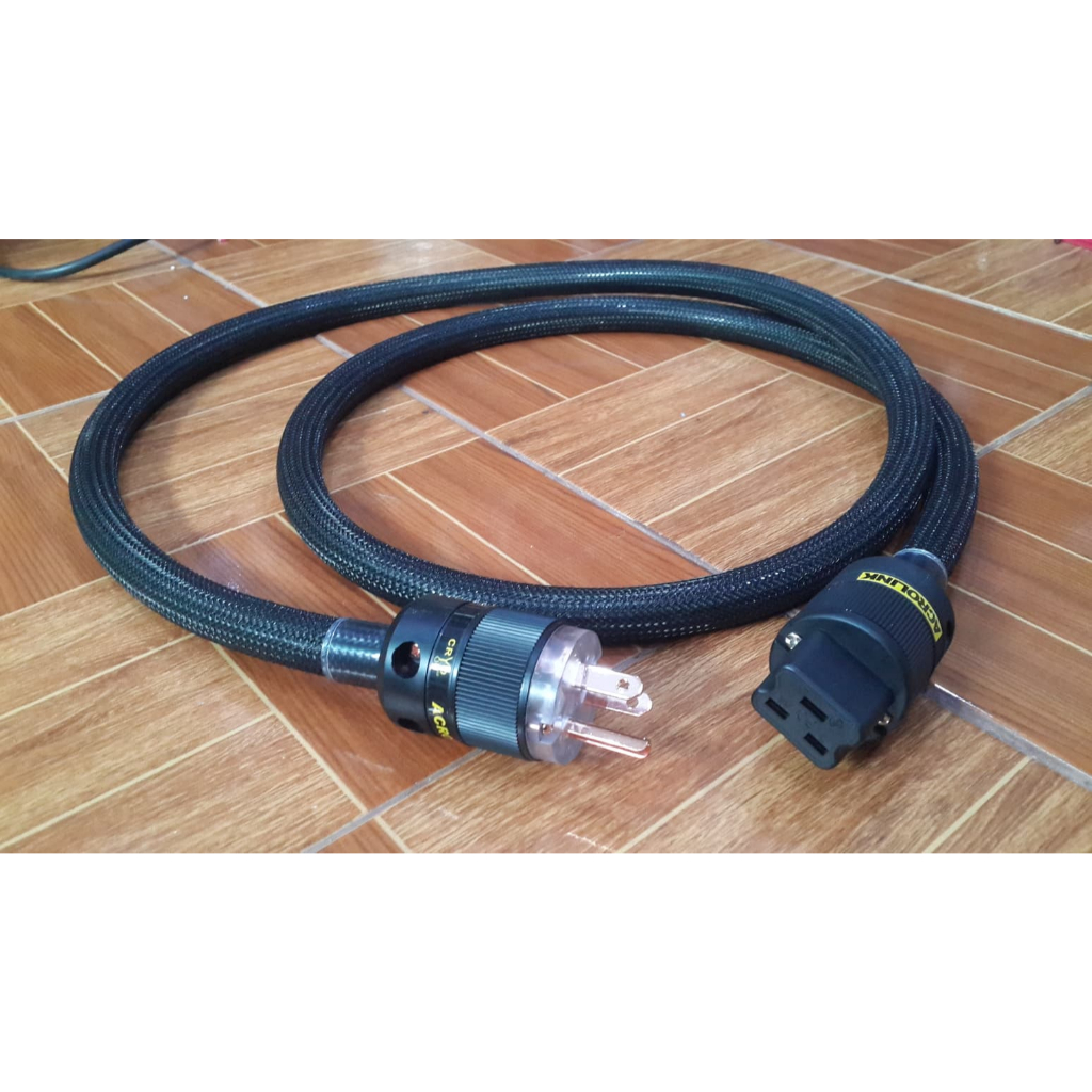 สายไฟ แบบ 20 Amp (C19)  FURUKAWA T1 Super pure copper  มีชิลด์ถักหุ้มตลอดเส้น หัวท้าย Acrolink (C19)