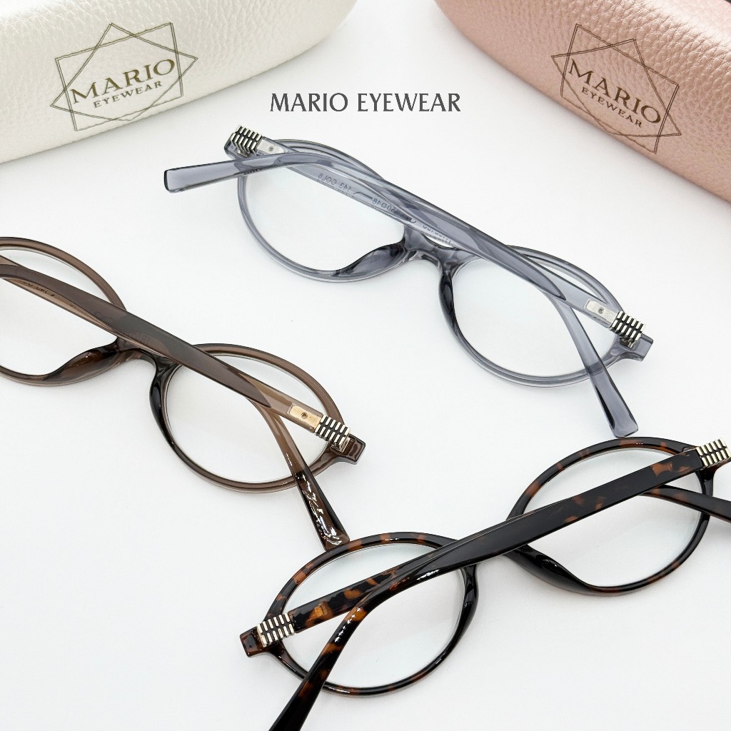 “Mario: แว่นสายตา กรองแสงสีฟ้า UV เปลี่ยนสีดำเมื่อออกแดด ทรงรี ใส่ได้ทุกรูปหน้า รุ่น85135”