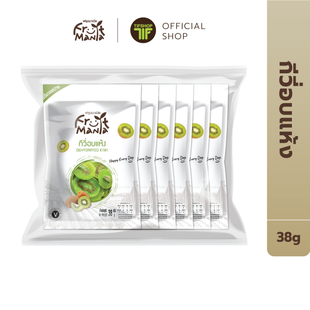 [แพ็คสุดคุ้ม 6 ซอง] FruitMania ฟรุตมาเนีย กีวี่อบแห้ง 38 กรัม DEHYDRATED KIWI