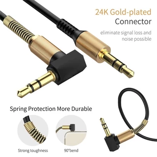 สายสัญญาณเสียง สาย Audio Cable สาย AUX3.5mm to 3.5 mm Audio Cable หัว 90 องศา ยาว 1 เมตร
