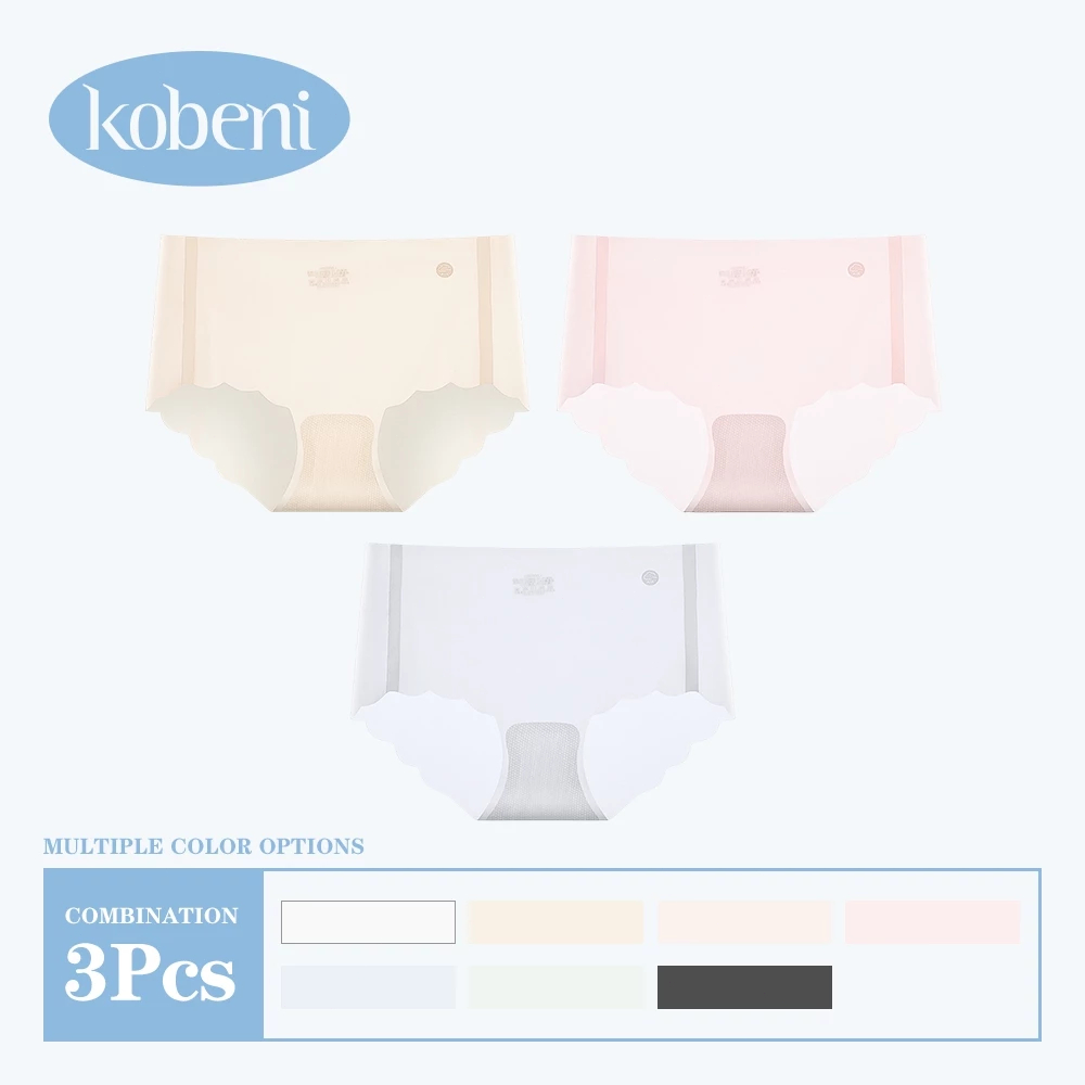 ⭐KOBENI⭐【แพ็ค 3ตัว】กางเกงในไร้ขอบ แนบสนิทผิว กางเกงในผู้หญิง ผ้านุ่มลื่น มีรูระบายอากาศ ขนาด M-XL