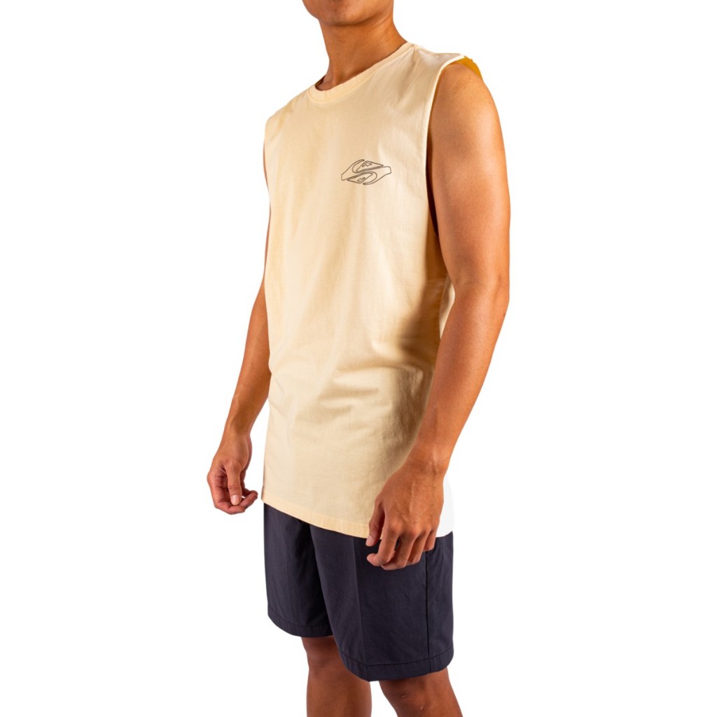 QUIKSILVER เสื้อกล้ามผู้ชาย Mens EV Ripple Font Muscle Tank T-Shirt-Yellow 252 UQYZT05665-YEE0