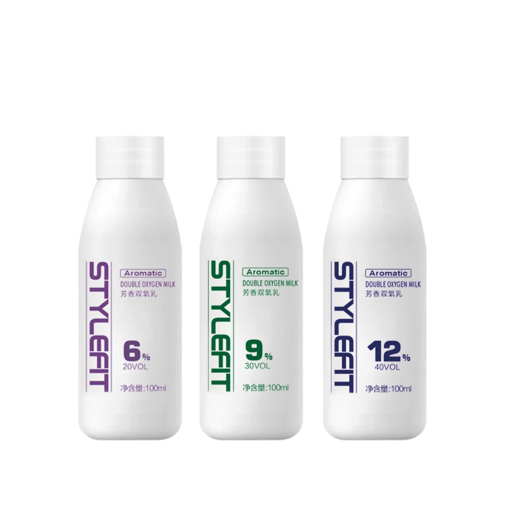 STYLE FIT ไฮโดรเจน 100ml กลิ่นไม่ฉุน  ฟอกผม เลือก%ได้  6% 9% 12% ใช้ผสมกับ สีผม ในการย้อมผม