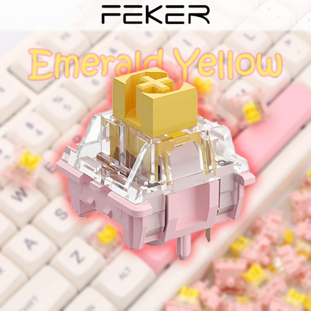 FEKER Emerald Yellow Switch สวิตช์ Linear 5Pin หล่อลื่นโรงงาน สำหรับคีย์บอร์ด Hot Swap