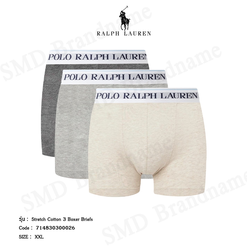 Polo Ralph Lauren กางเกงชั้นในผู้ชาย รุ่น Stretch Cotton 3 Boxer Briefs Code: 714830300026