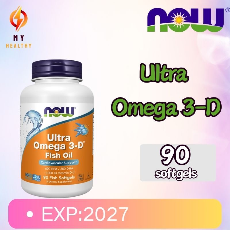 [พร้อมจัดส่ง] NOW FOOD EXP:2027 Ultra Omega โอเมก้า 3+D 90Soft เหมาะกับวัยทำงานที่ต้องการเสริมกรดไขม