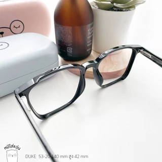 หมีใส่แว่น | แว่นกรองแสง ขาสปริง แว่นสายตาสั้น-ยาว ออกแดดเปลี่ยนสี กันแสงคอม บลูบล็อคออโต้ รุ่น Duke กรอบสีดำ