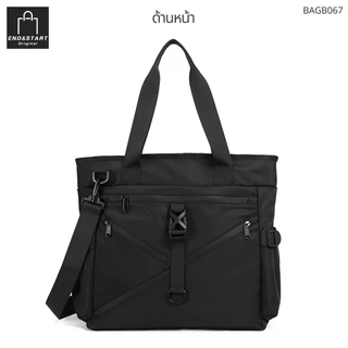 BAGB067 กระเป๋า END&START Tote Bag สะพายข้าง/ถือ ใส่ipad 13" ช่องเยอะ มีสายรัดกระเป๋าเดินทาง เบาสบาย