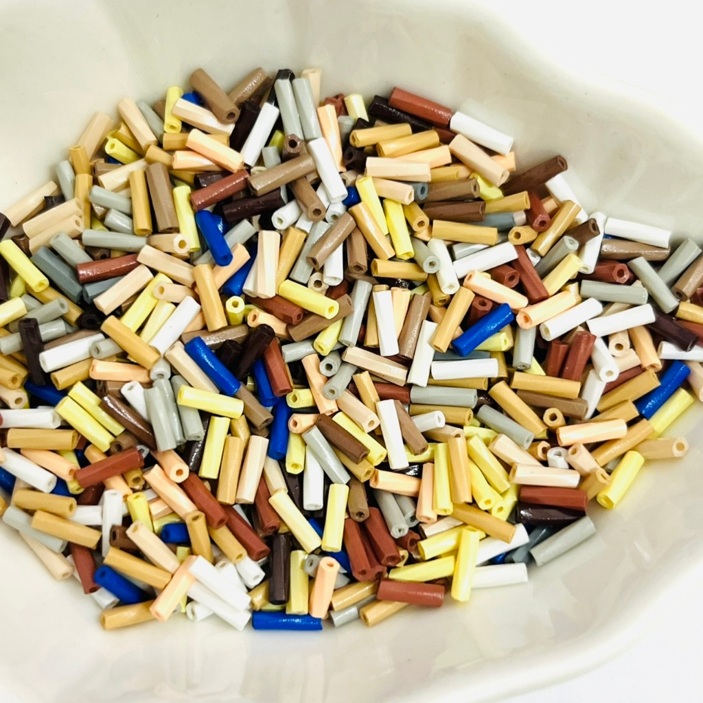 ลูกปัด ปล้อง ทรงกระบอก ขนาด2*6mm มีรูร้อยบนล้าง อุปกณ์เสริมงานฝีมือ DIY เหมาะสมสำหรับทำสร้อยคอ กำไลข้อแขน