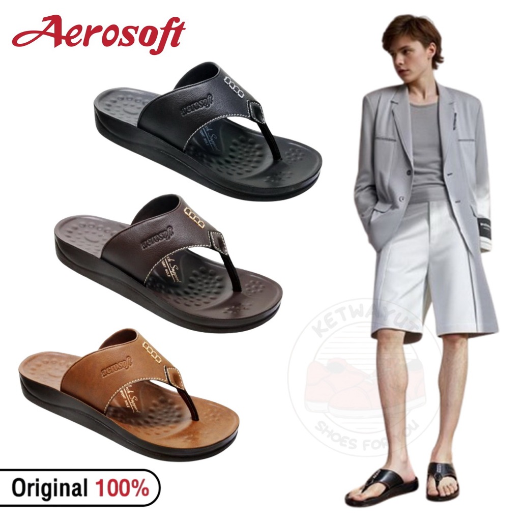 Aerosoft รองเท้าแตะผู้ชาย รองเท้าแตะแบบสวม แอโร่ซอฟ รุ่น MP1401